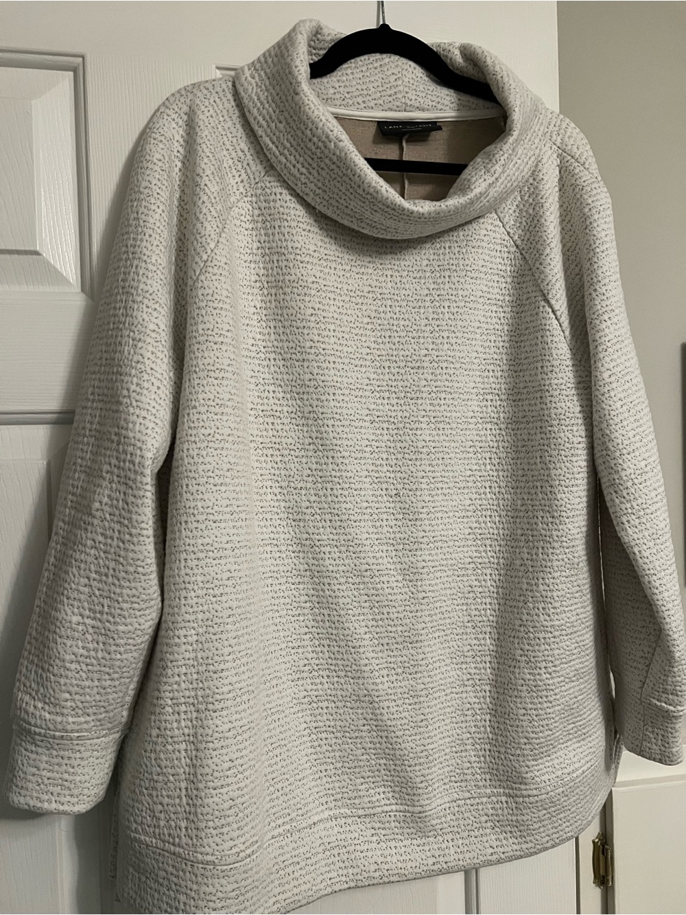 Lane Bryant Cream Textured Cowl Neck Sweater